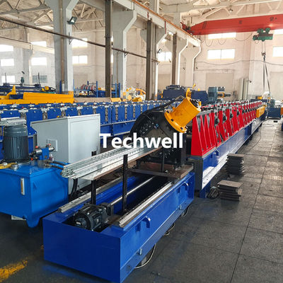 Werehouse Shelving Upright Rack Roll Forming Machine With Flying Cutting, for Tear Drop Holes Slots